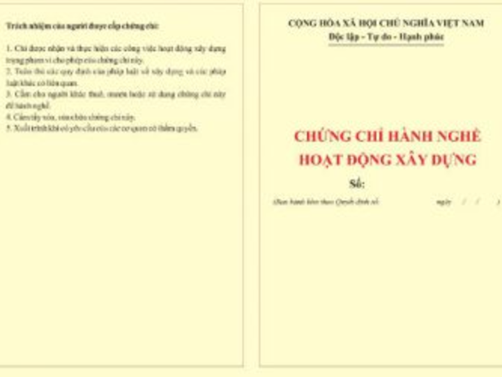 Chứng chỉ hành nghề xây dựng