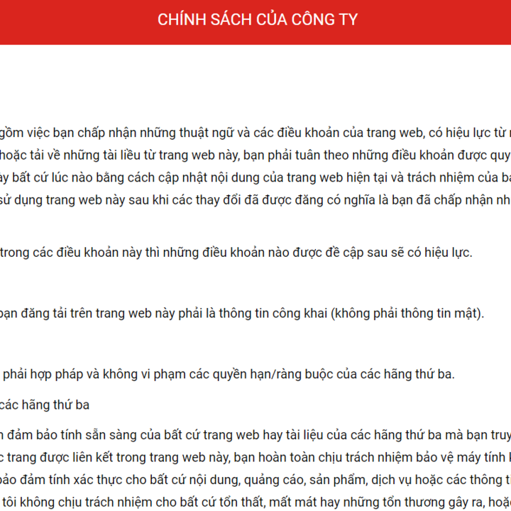 Chính sách chất lượng